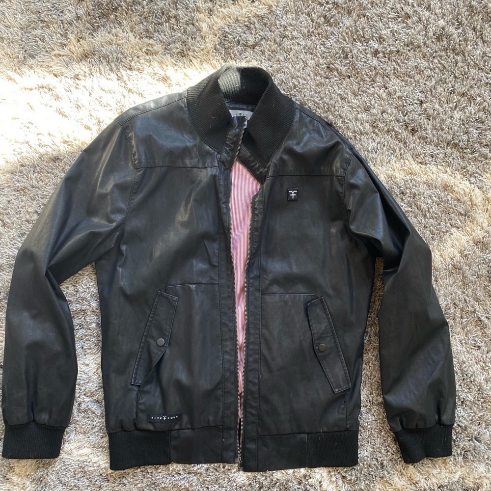 Five Four Leather Style Bomber Jacket